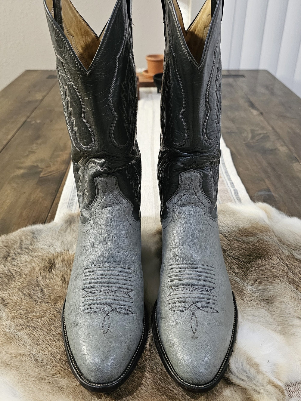 Panhandle Slim In Gray Elephant Leather Size 10D